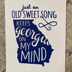 Georgia Song Lyric State Letterpress Print